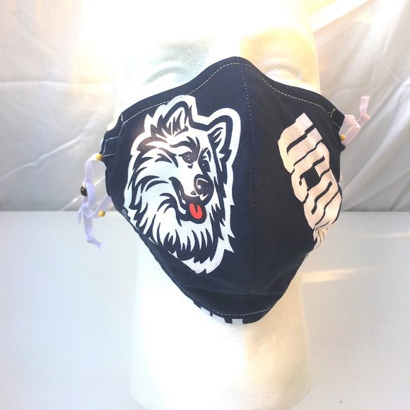 Hand Crafted Other - Three Child's Kids UConn Huskies Face Masks NEW Reversible Plaid